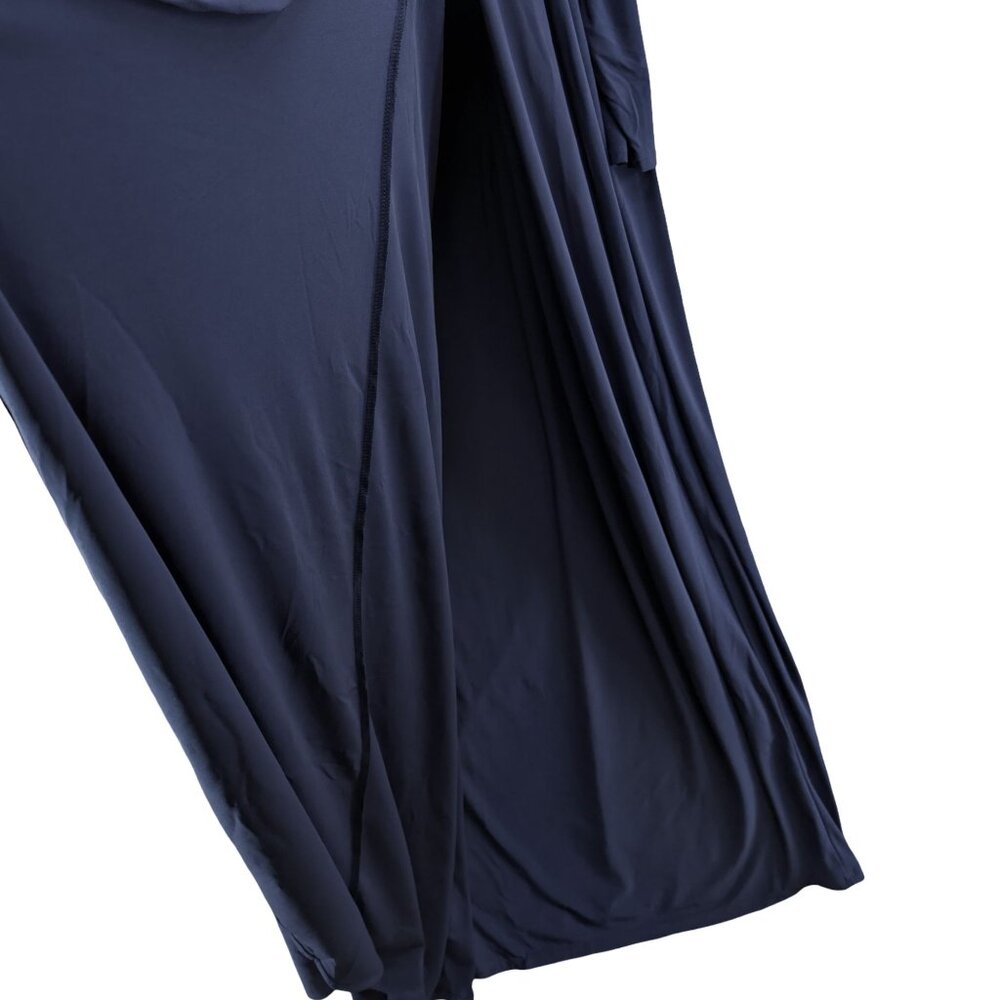 R&M Richards Gown Maxi Dress Blue Long Sleeve Front Slit Stretch Lined Size 16W - Picture 10 of 10